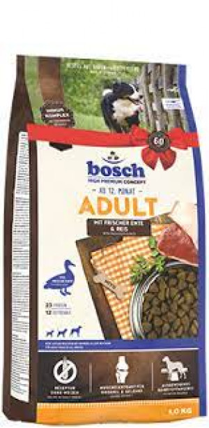 BOSCH Adult Duck & Rice sausā barība suņiem 15kg Cena norādīta par 1 gb. un ir spēkā pasūtot 2 gb